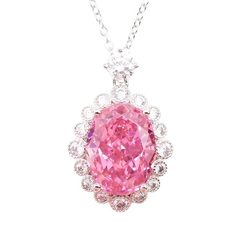 Crushed Ice CZ 925 Sterling Silver Fashion Jewelry Pendant Necklace