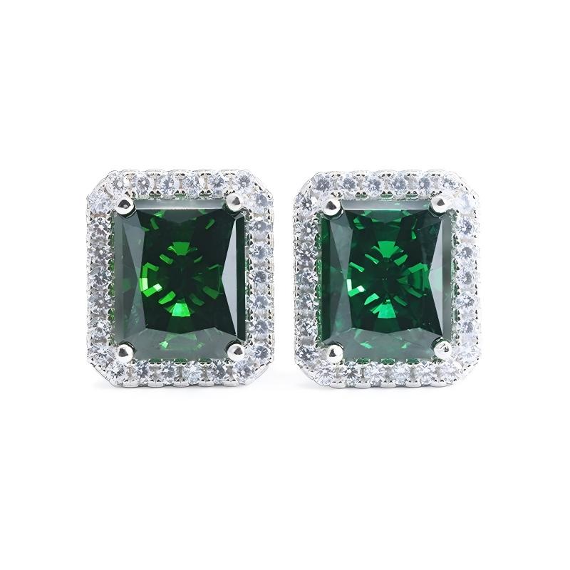 Luxury High-Carbon Diamond CZ S925 Radiant Stud Earrings Ice Crushed Cubic Zirconia Earring for Jewelry