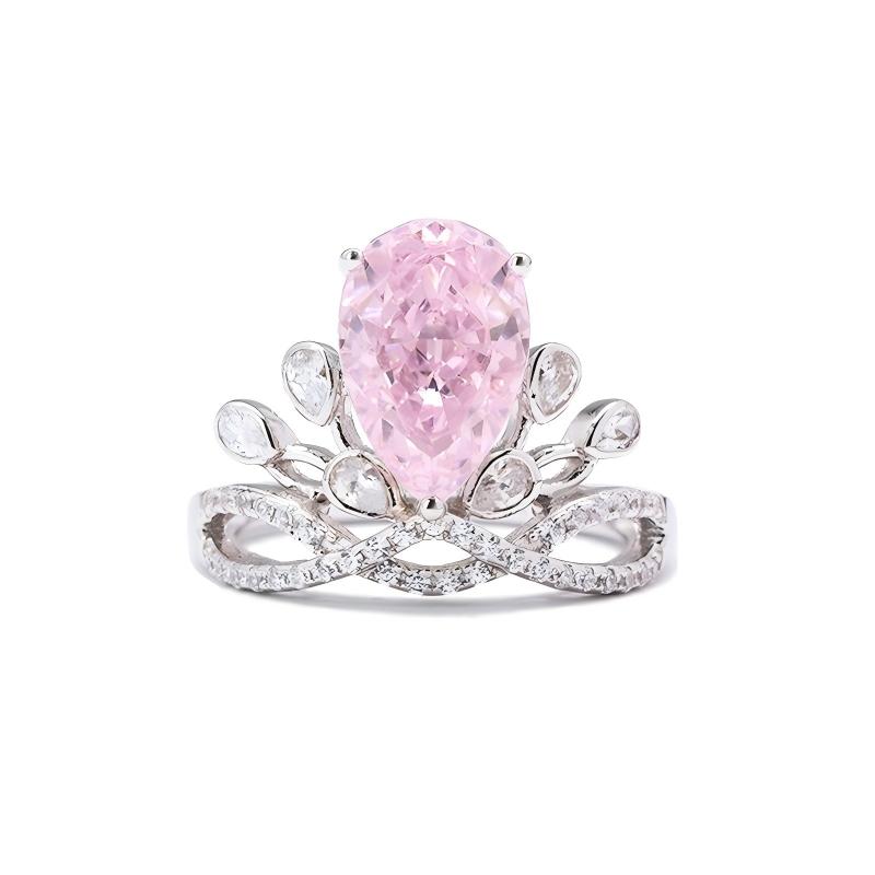 Shape Crushed Ice Cubic Zirconia s925 Zirconia Ring