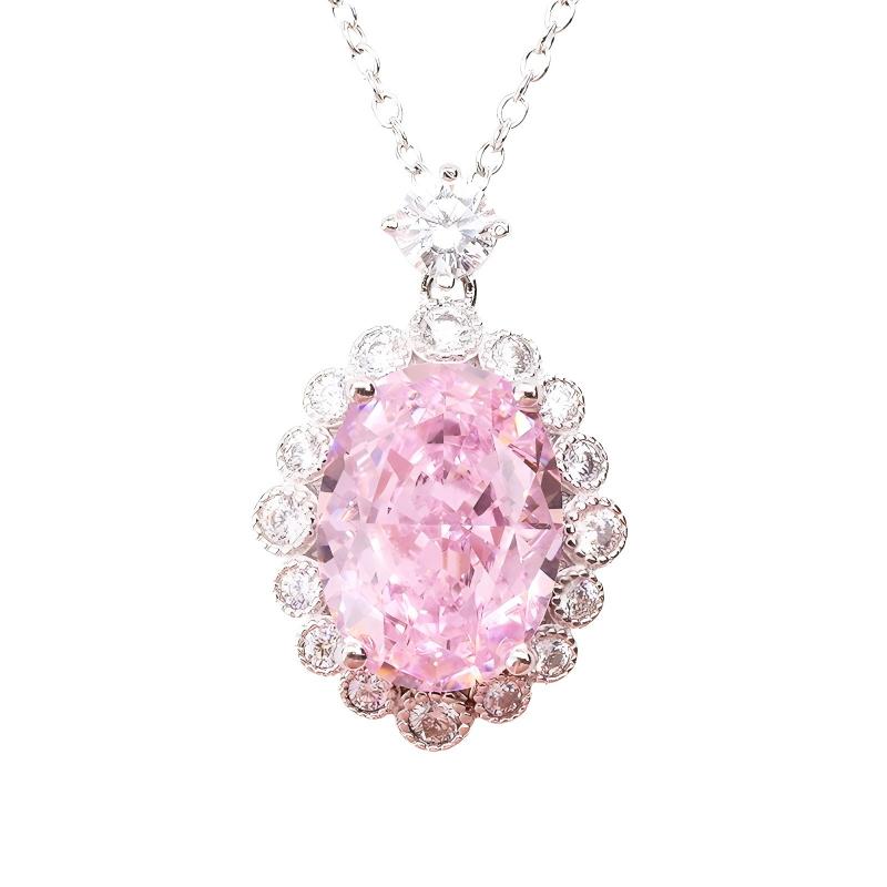 Crushed Ice CZ 925 Sterling Silver Fashion Jewelry Pendant Necklace
