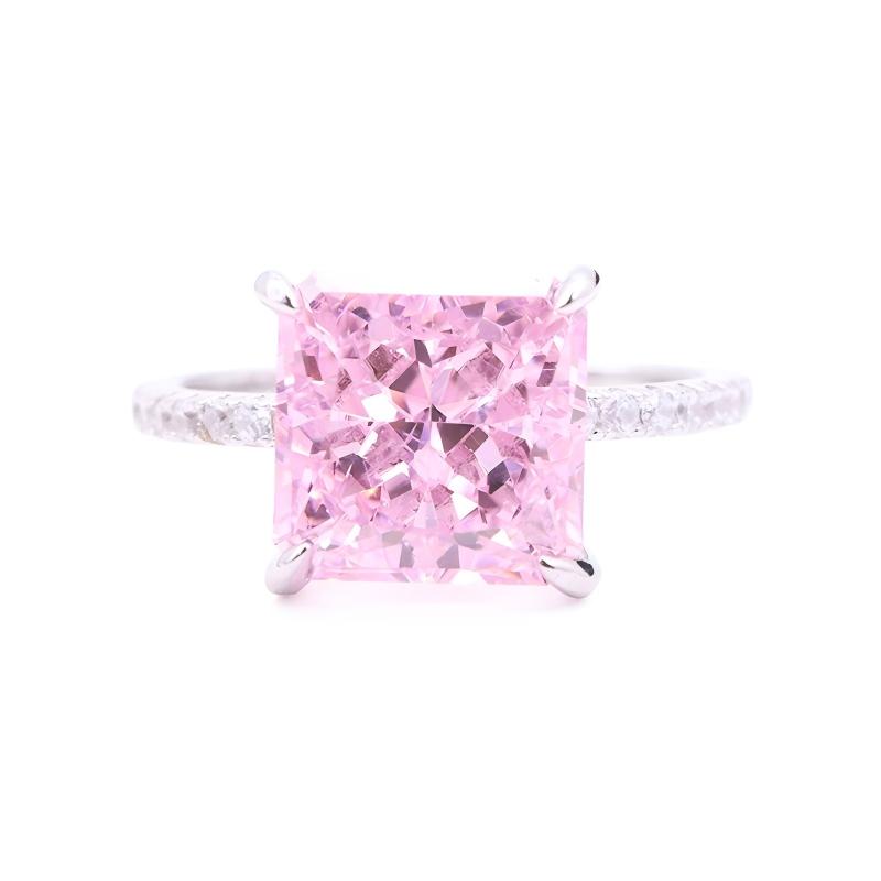 Classic Ice Crushed Radiant Cubic Zirconia 18k Gold Plated Classic CZ Silver Rings for Women