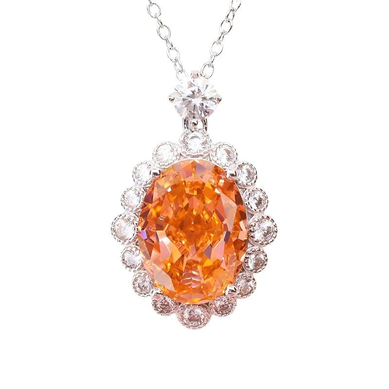 Crushed Ice CZ 925 Sterling Silver Fashion Jewelry Pendant Necklace