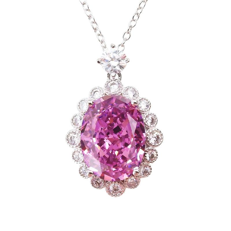 Crushed Ice CZ 925 Sterling Silver Fashion Jewelry Pendant Necklace