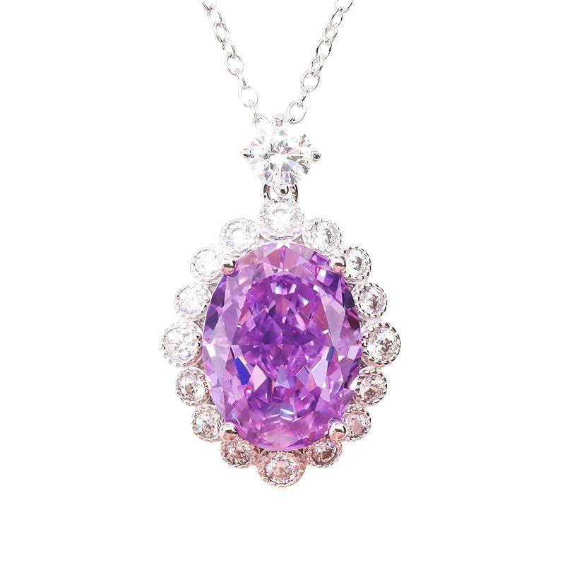 Crushed Ice CZ 925 Sterling Silver Fashion Jewelry Pendant Necklace