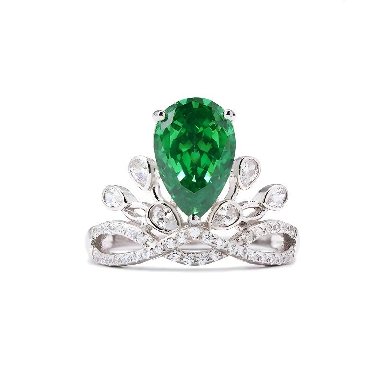 Shape Crushed Ice Cubic Zirconia s925 Zirconia Ring