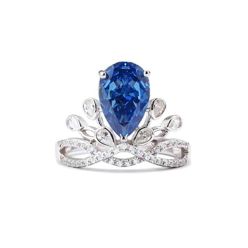 Shape Crushed Ice Cubic Zirconia s925 Zirconia Ring