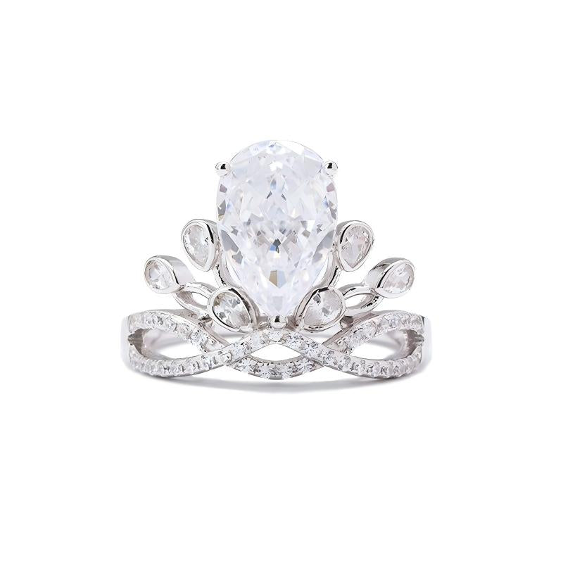 Shape Crushed Ice Cubic Zirconia s925 Zirconia Ring