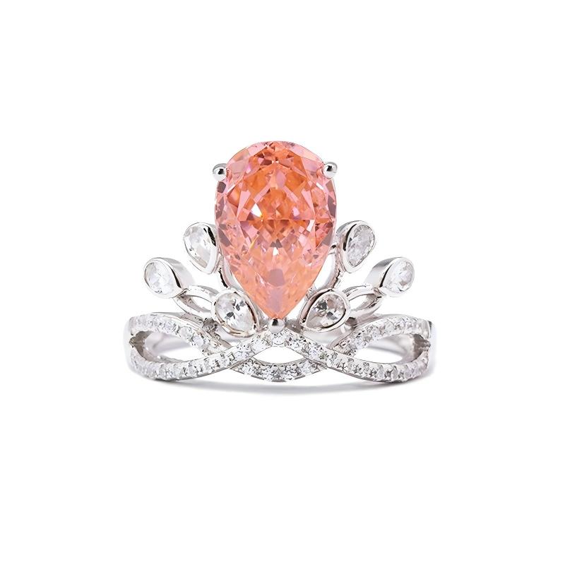 Shape Crushed Ice Cubic Zirconia s925 Zirconia Ring