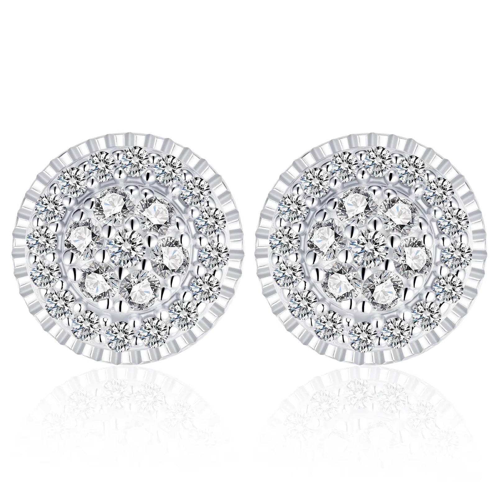HipHop 14k 18k Gold & 925 Sterling Silver Earrings with Loose Moissanite GRA Diamond for Women for Parties