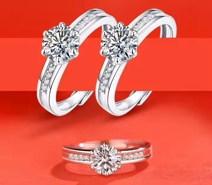 Moissanite Diamond Women Luxury Wedding Rings 18K Cut Moissanite Wedding Silver Rings for Women