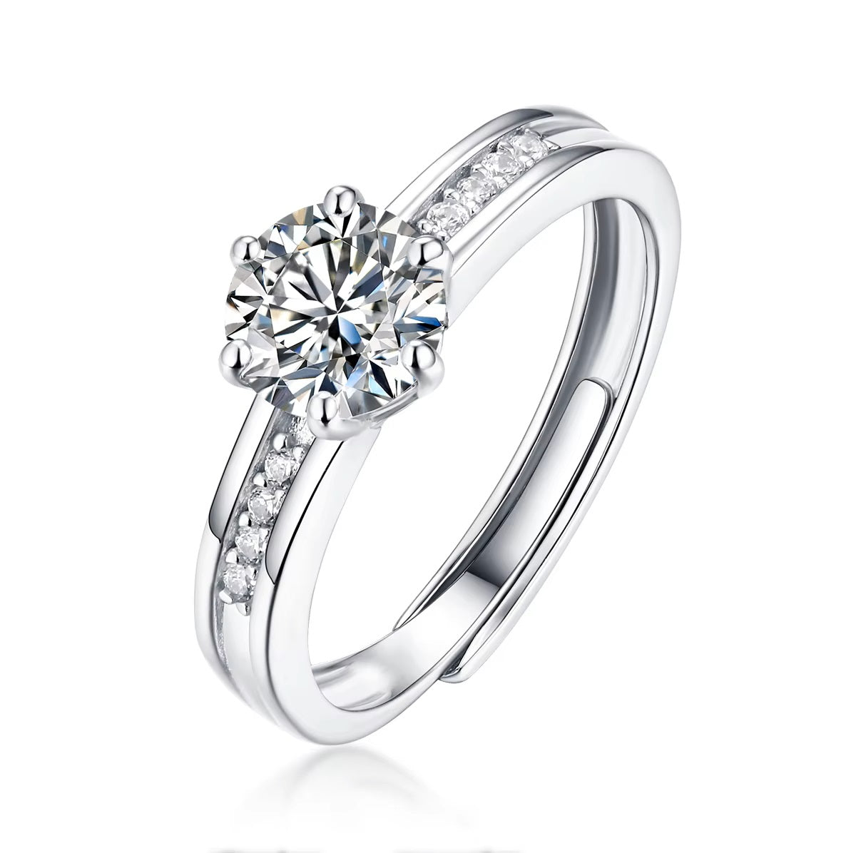 Moissanite Diamond Women Luxury Wedding Rings 18K Cut Moissanite Wedding Silver Rings for Women
