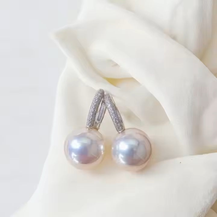 Groothandelsprijs Sterling Zilveren 925 Parel Kristallen Parel Oorbellen Met Zirkonia Steen