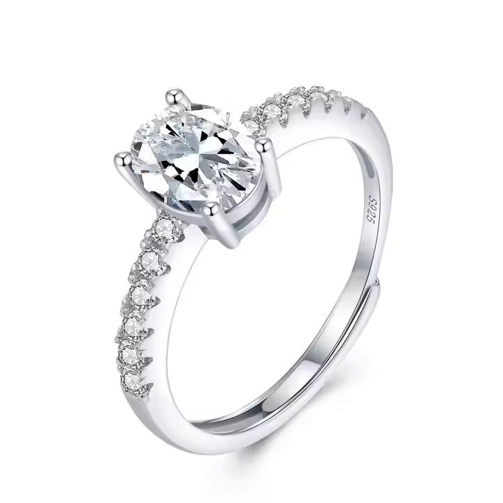 10K/14K/18K Solid Gold VVS Moissanite Engagement Rings Women 925 Silver Diamond Oval Cut Ring