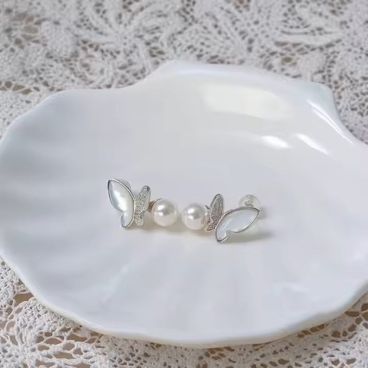 Groothandel 925 Sterling Zilveren Sieraden Shell Vlinder Oorbellen 18K Vergulde Oorbel Voor Vrouwen Dropshipping