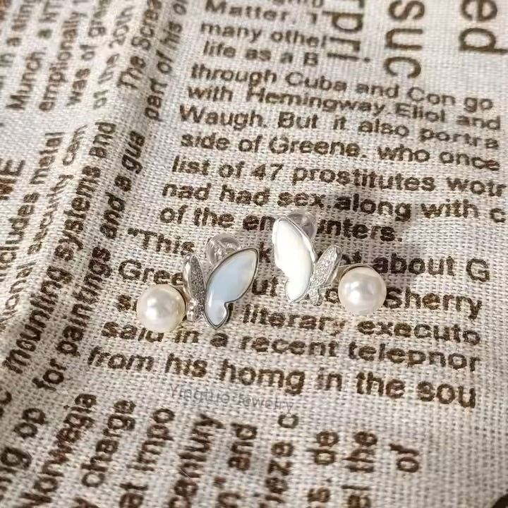 Groothandel 925 Sterling Zilveren Sieraden Shell Vlinder Oorbellen 18K Vergulde Oorbel Voor Vrouwen Dropshipping