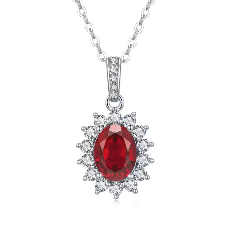 Oval 6x8mm 1.5ct 925 Sterling Silver 18K Gold Plated Moissanite Jewelry Diamond Pendant Women's Necklace