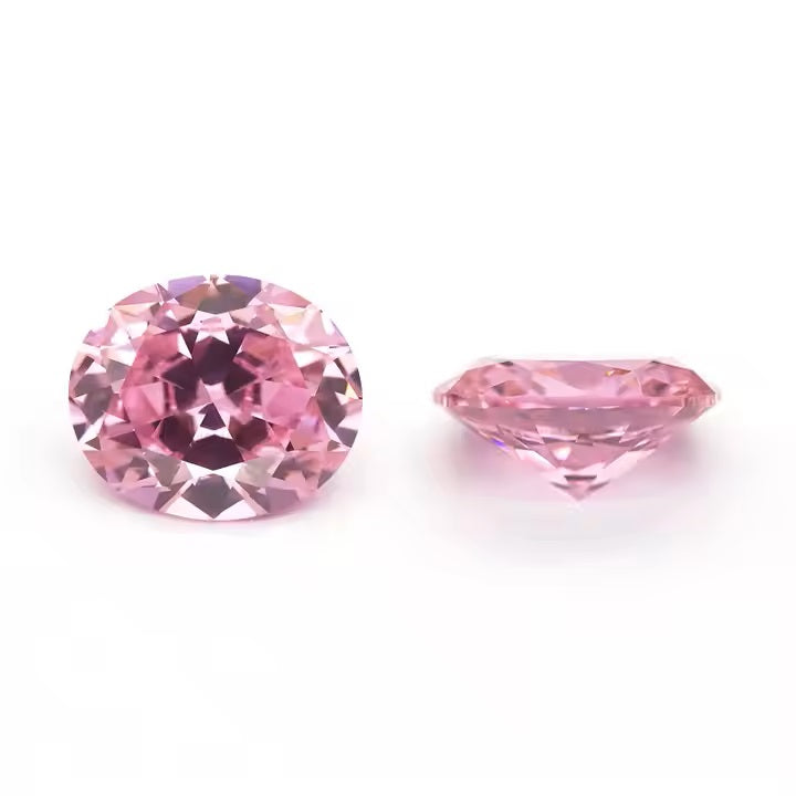 Hete Verkoopprijs 6X8Mm Ovale Roze Gekleurde Cz Losse Zirkonia Edelsteen Voor Sieraden Maken