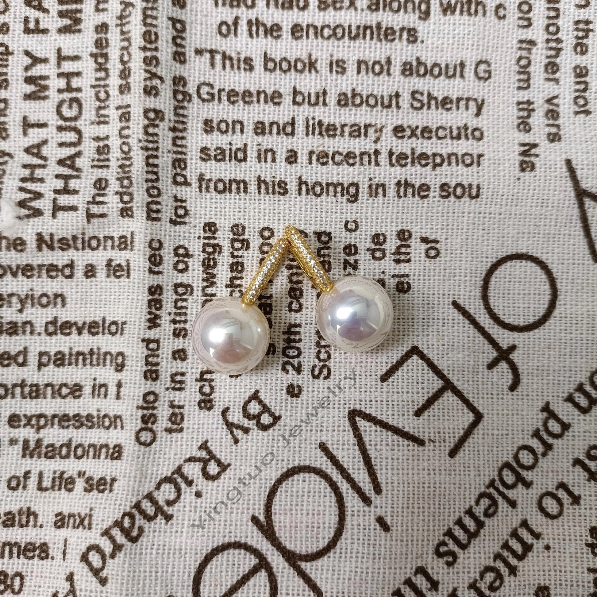 Groothandelsprijs Sterling Zilveren 925 Parel Kristallen Parel Oorbellen Met Zirkonia Steen