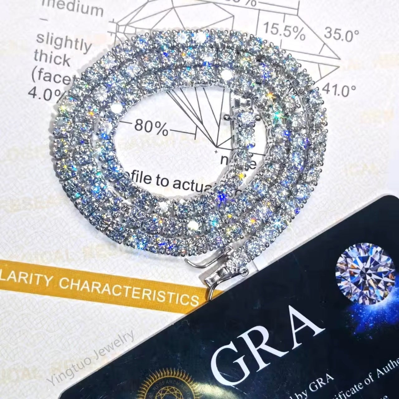 Groothandel Prijs 3Mm Luxe Hippe Pop S925 18K Vergulde Moissanite Tennisarmband 3Mm Modieuze Kettingen En Armbanden