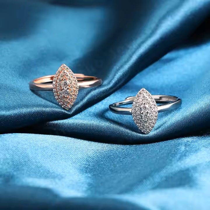 Trendy S925 18k White Gold Plated Jewelry Rings High Grade Colorless VVS Moissanite Diamond Wedding Rings