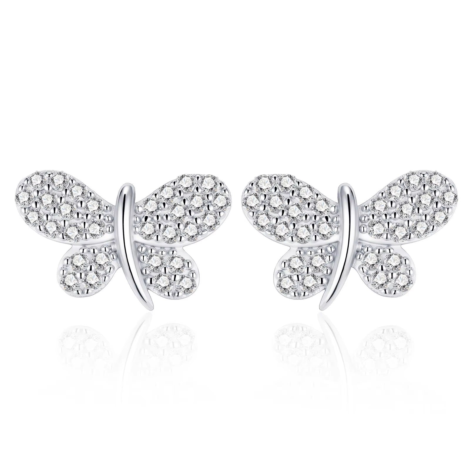 HipHop 14k 18k Gold & 925 Sterling Silver Earrings with Loose Moissanite GRA Diamond for Women for Parties