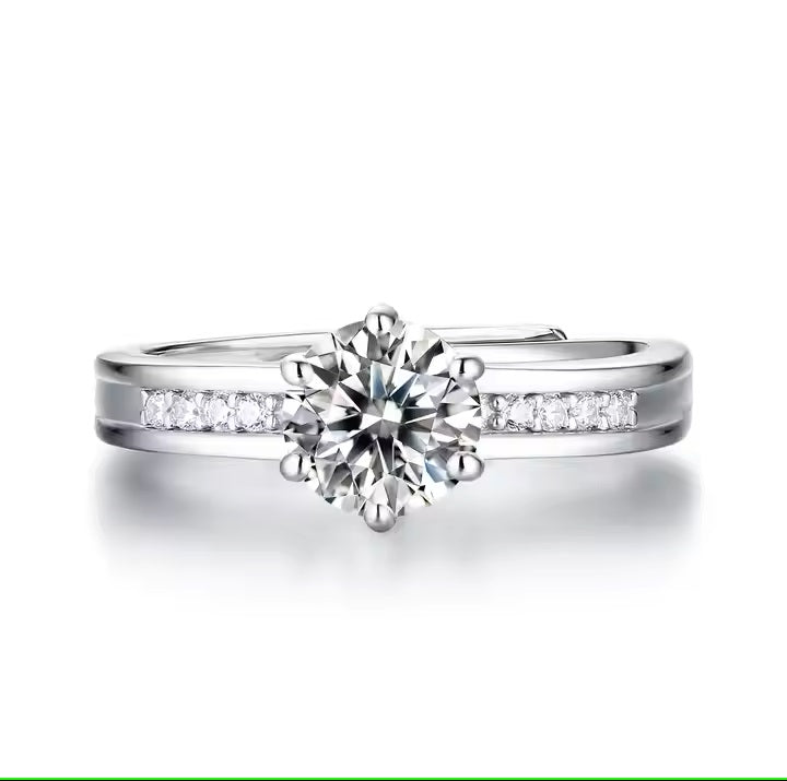 Moissanite Diamond Women Luxury Wedding Rings 18K Cut Moissanite Wedding Silver Rings for Women