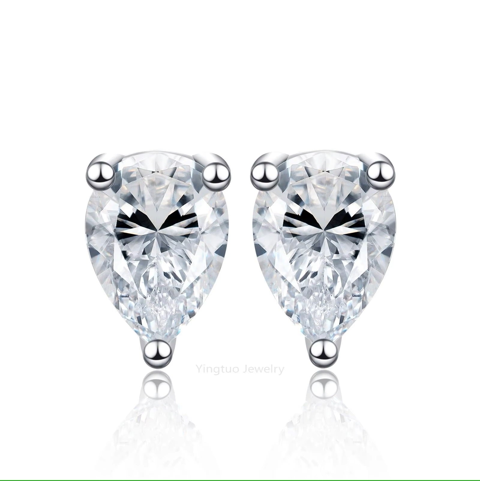 Hot Top Selling Pass Diamond Tester Fine Jewelry 925 Silver Pear 5x7mm Earrings VVS Moissanite Stud Earrings
