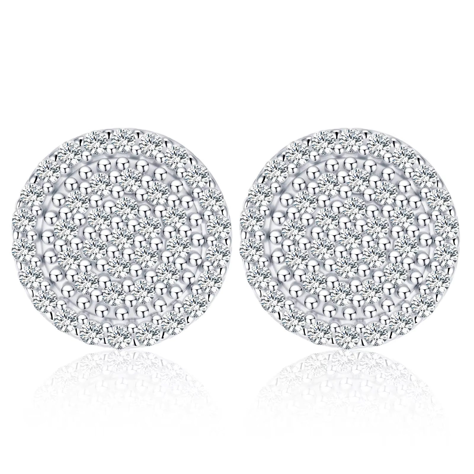 HipHop 14k 18k Gold & 925 Sterling Silver Earrings with Loose Moissanite GRA Diamond for Women for Parties