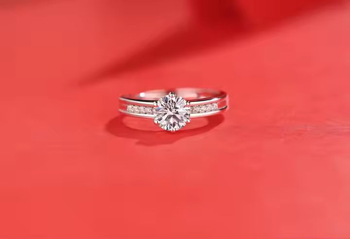 Moissanite Diamond Women Luxury Wedding Rings 18K Cut Moissanite Wedding Silver Rings for Women