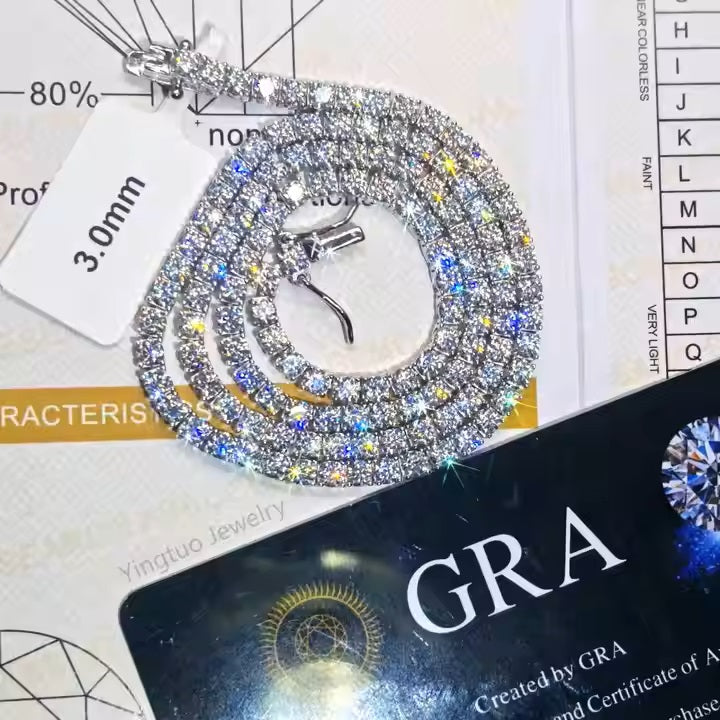 Groothandel Prijs 3Mm Luxe Hippe Pop S925 18K Vergulde Moissanite Tennisarmband 3Mm Modieuze Kettingen En Armbanden