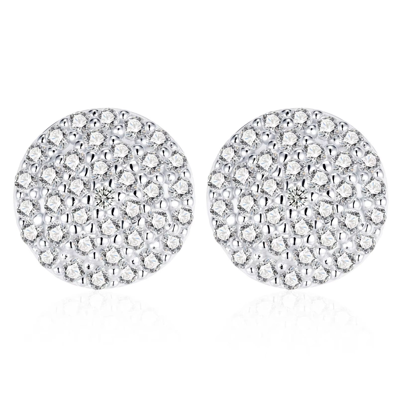 HipHop 14k 18k Gold & 925 Sterling Silver Earrings with Loose Moissanite GRA Diamond for Women for Parties