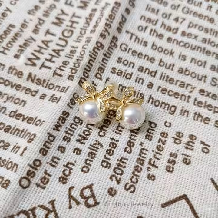 Beste Prijs Sterling Zilveren 925 Parel Kristal Parel Speciale Stijl Oorbellen Met Zirkonia Steen 18K Gouden Sieraden