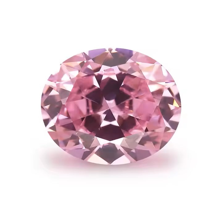 Hete Verkoopprijs 6X8Mm Ovale Roze Gekleurde Cz Losse Zirkonia Edelsteen Voor Sieraden Maken