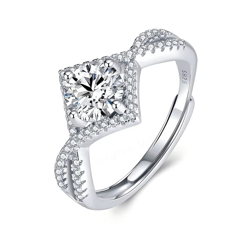D VVS1 Moissanite Rings 14k 18k gouden Women's Ring 6.5MM 1ct Moissanite Ring