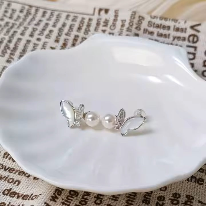 Groothandel 925 Sterling Zilveren Sieraden Shell Vlinder Oorbellen 18K Vergulde Oorbel Voor Vrouwen Dropshipping