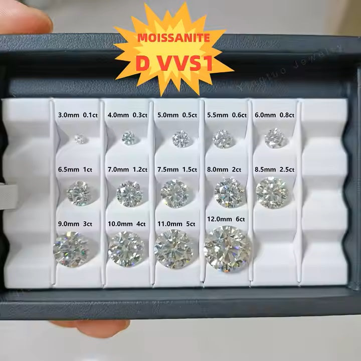Groothandel Prijs D Kleur 7 Mm Ronde Gesneden Moissanite Machine Gesneden Synthetische Moissanite Steen Leveranciers