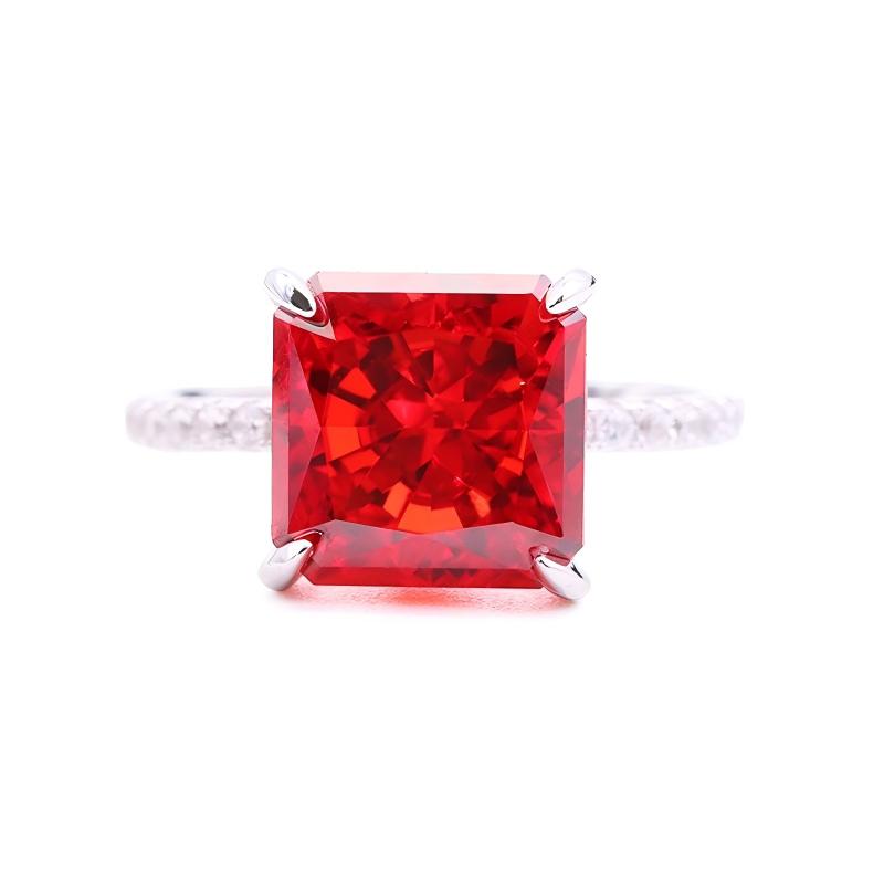 Classic Ice Crushed Radiant Cubic Zirconia 18k Gold Plated Classic CZ Silver Rings for Women