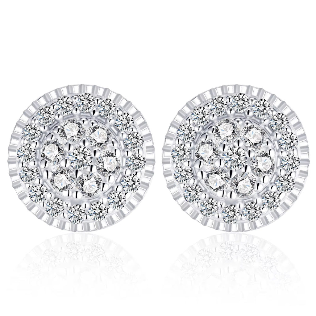 HipHop 14k 18k Gold & 925 Sterling Silver Earrings with Loose Moissanite GRA Diamond for Women for Parties
