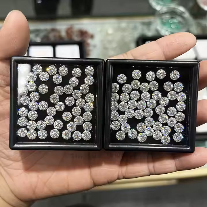 Groothandel Prijs D Kleur 7 Mm Ronde Gesneden Moissanite Machine Gesneden Synthetische Moissanite Steen Leveranciers