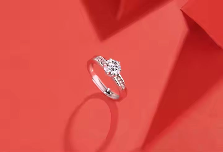 Moissanite Diamond Women Luxury Wedding Rings 18K Cut Moissanite Wedding Silver Rings for Women