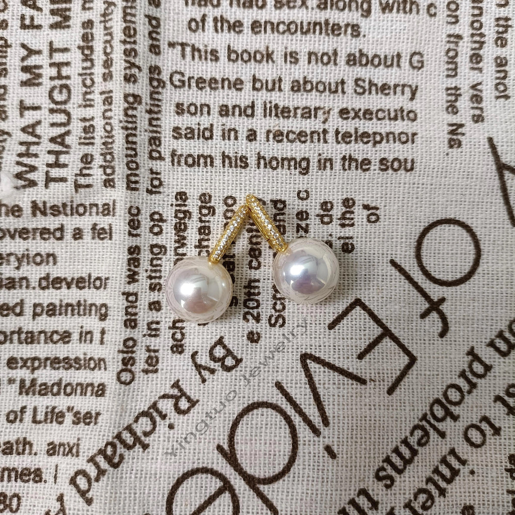 Groothandelsprijs Sterling Zilveren 925 Parel Kristallen Parel Oorbellen Met Zirkonia Steen