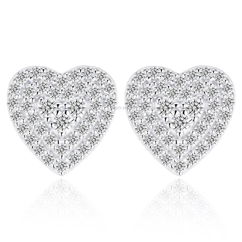HipHop 14k 18k Gold & 925 Sterling Silver Earrings with Loose Moissanite GRA Diamond for Women for Parties