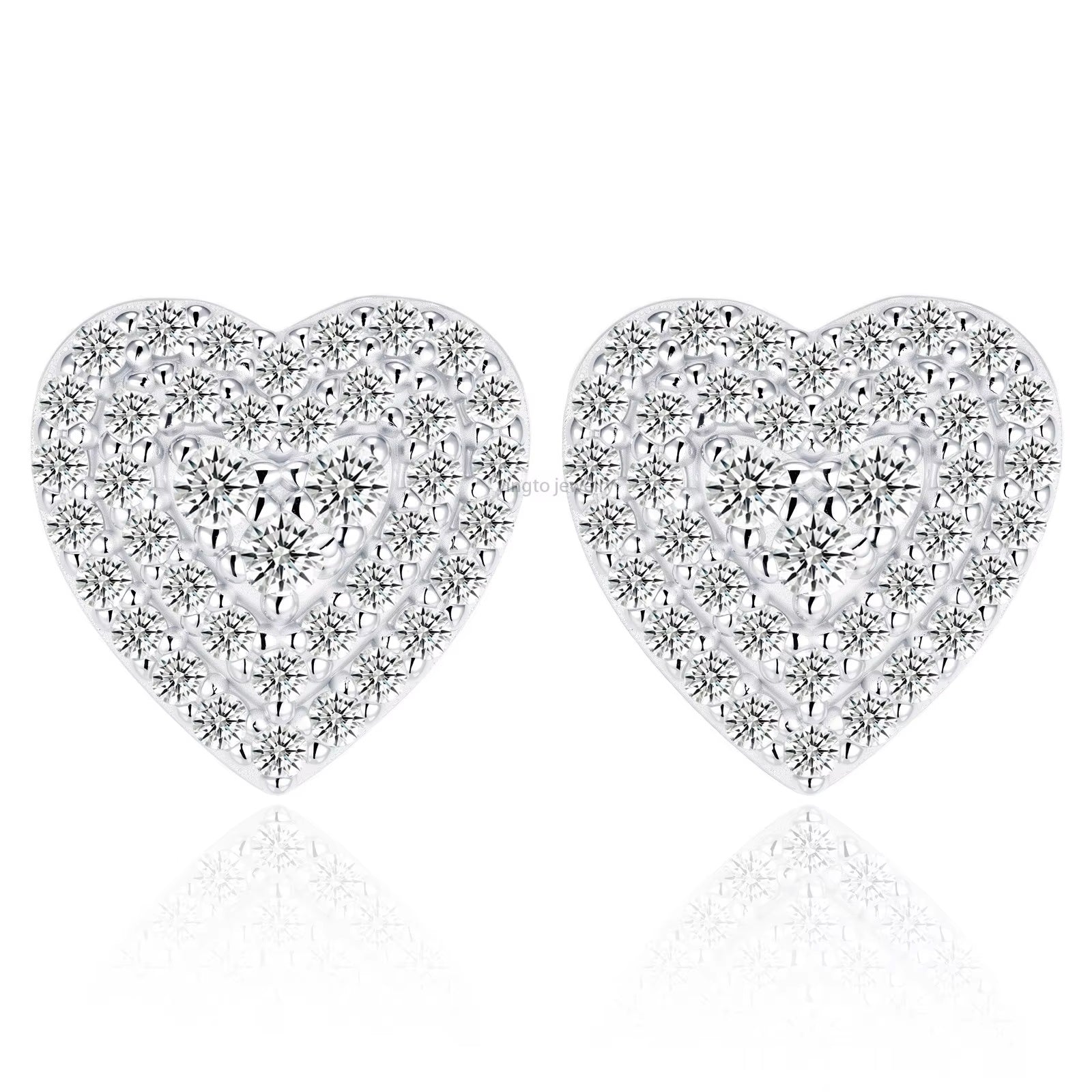 HipHop 14k 18k Gold & 925 Sterling Silver Earrings with Loose Moissanite GRA Diamond for Women for Parties