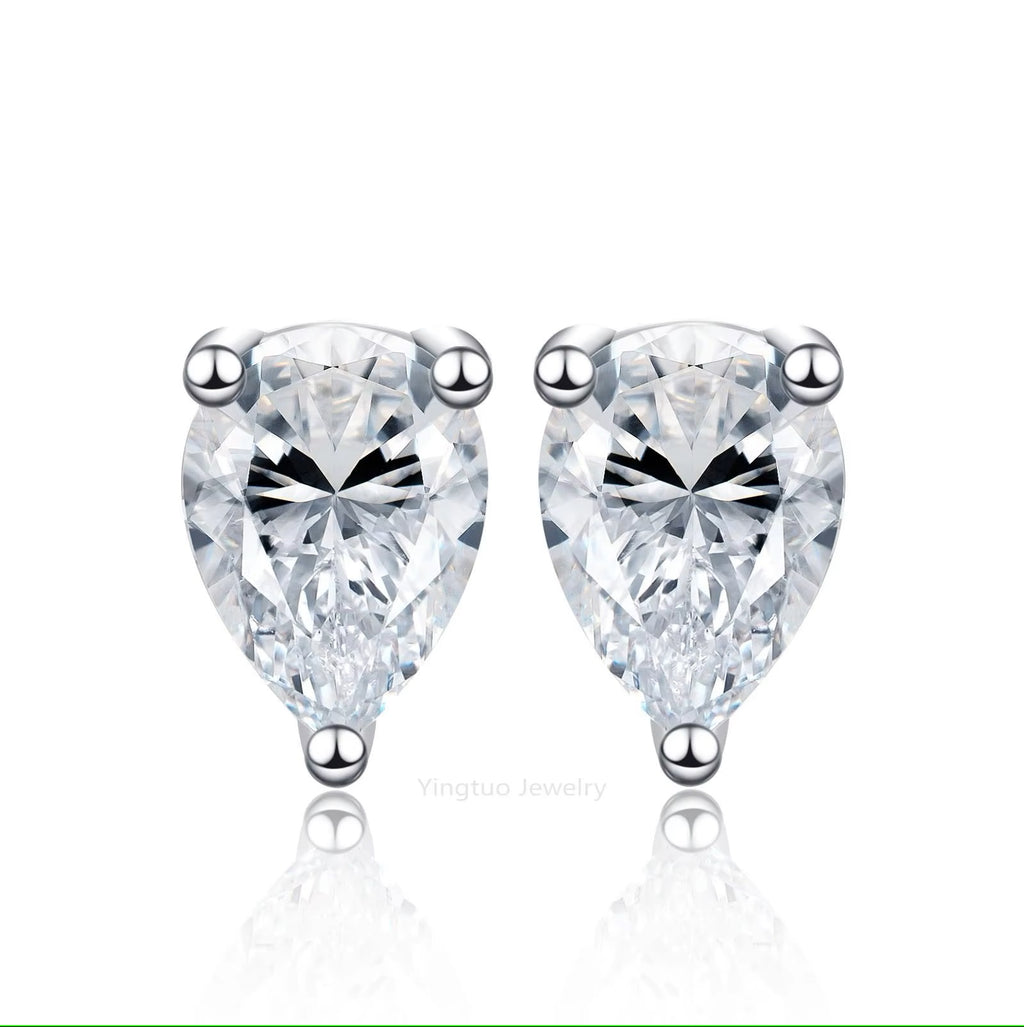 Hot Top Selling Pass Diamond Tester Fine Jewelry 925 Silver Pear 5x7mm Earrings VVS Moissanite Stud Earrings