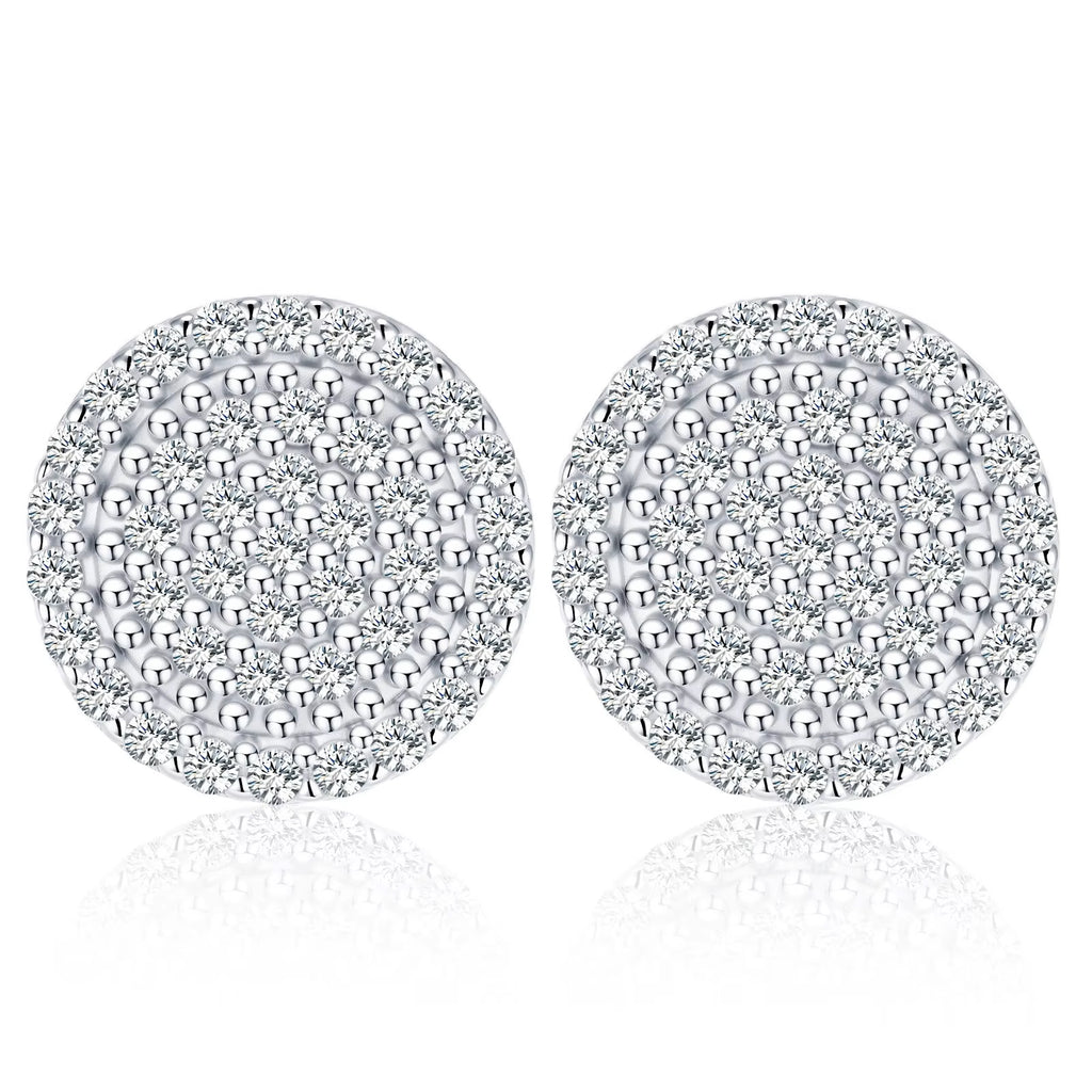 HipHop 14k 18k Gold & 925 Sterling Silver Earrings with Loose Moissanite GRA Diamond for Women for Parties