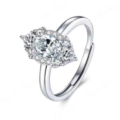 10K/14K/18K Solid Gold VVS Moissanite Engagement Rings Women 925 Silver Diamond Oval Cut Ring