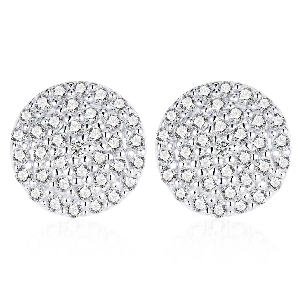 HipHop 14k 18k Gold & 925 Sterling Silver Earrings with Loose Moissanite GRA Diamond for Women for Parties